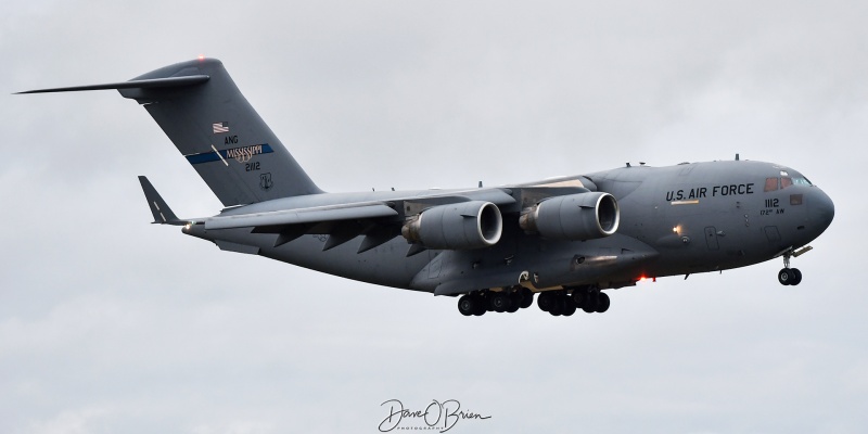 REACH409
C-17A / 02-1112	
183rd AS / Thompson Field ANGB, MS
6/2/23
Keywords: Military Aviation, KPSM, Pease, Portsmouth Airport, C-17,