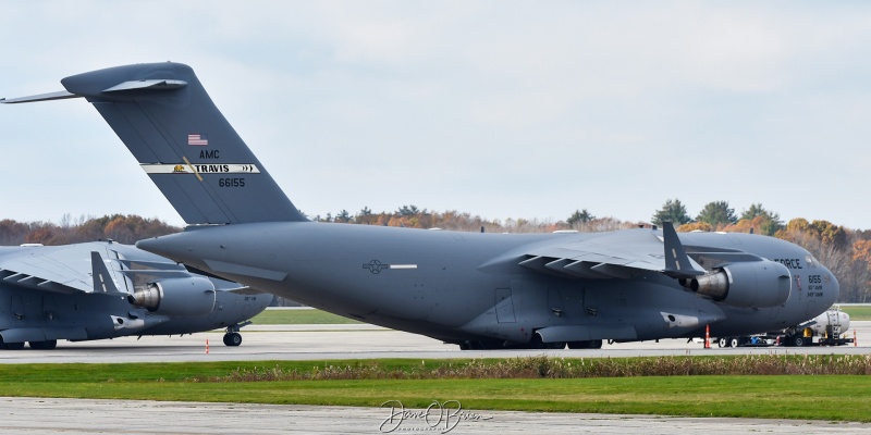 REACH414
06-6165 / C-17A	
3rd AS / Travis AFB
11/7/23
Keywords: Military Aviation, KPSM, Pease, Portsmouth Airport, C-17,