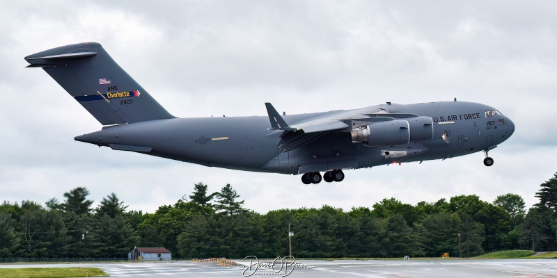 REACH451
C-17A / 02-1107	
156th AS / Charlotte ANGB
6/2/23
Keywords: Military Aviation, KPSM, Pease, Portsmouth Airport, C-17,
