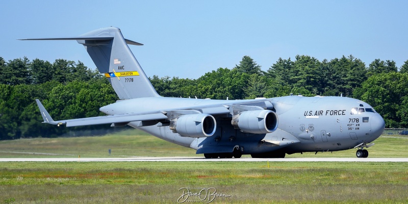 REACH570	
C-17A / 07-7178	
437th AW / Charleston
6/1/23
Keywords: Military Aviation, KPSM, Pease, Portsmouth Airport, C-17, 437th AW