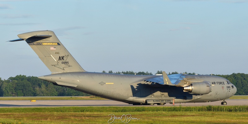 REACH809
C-17A / 00-0185	
144th AS / JB Elmendorf-Richardson
6/25/23 
Keywords: Military Aviation, KPSM, Pease, Portsmouth Airport, C-17, 144th AS