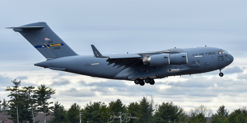 REACH843
02-1098 / C-17A	
6th AS / JB McGuire–Dix–Lakehurst, NJ
3/21/25
Keywords: Military Aviation, KPSM, Pease, Portsmouth Airport, C-17, 6th AS