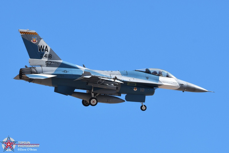 Splinter paint scheme Aggressor
85-1418	57th ATG Wing Jet
F-16 Aggressor from 64th AGRS
