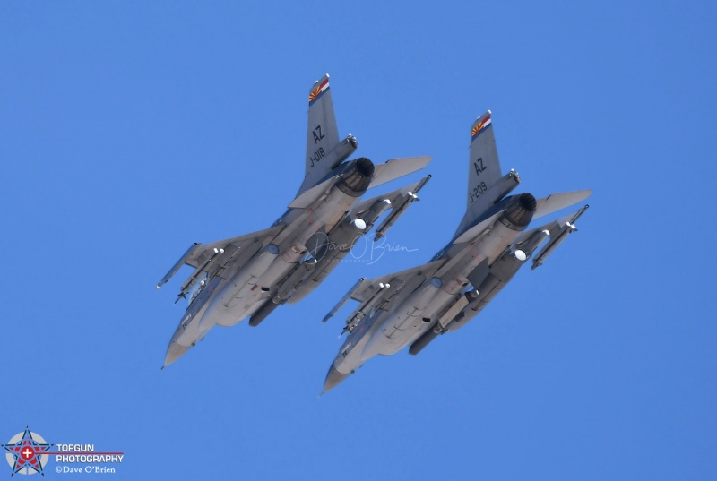 F-16AM Netherlands Vipers in the overhead for RW 3L
J-018 & J-209 / 148th TFTS (training unit for the RNLAF) 
AZ ANG, Tucson
