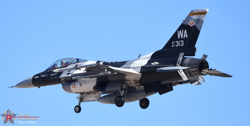 Viper 11 flight landing RW3L
87-0313 (Artic Camo)
F-16 Aggressor 64th AGRS

