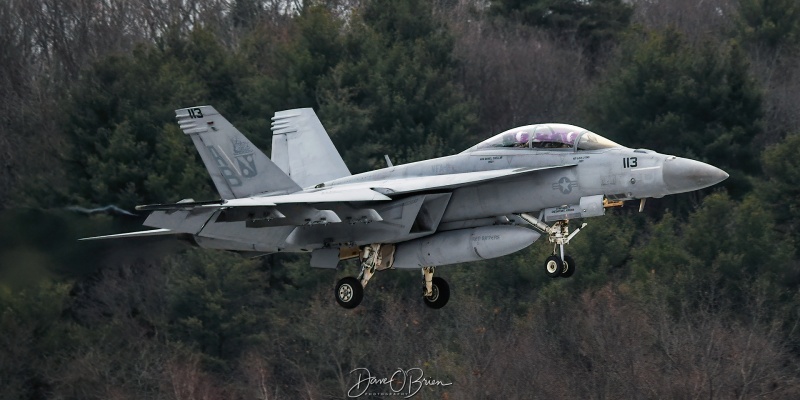 RIPPER12
168887 / F/A-18F	
VFA-11 Red Rippers / NAS Oceana
12/9/23
Keywords: Military Aviation, KBED, Hanscom Airport, F/A-18F, VFA-12