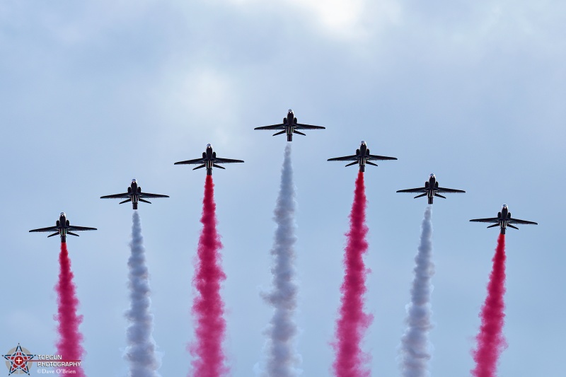 Red Arrows Arrive 
BA Hawk T1A / Red Arrows
7/22/26
Keywords: KOSH, Oshkosh, EAA Air Adventure, Air Show, Red Arrows, RAF, T-1A