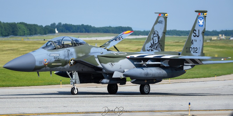 SIEGE14, Wing Jet waving goodbye to the crowd
F-15E / 88-1702	
334th FS / Seymour Johnson AFB
6/16/23
Keywords: Military Aviation, KPSM, Pease, Portsmouth Airport, F-15E, 334th FS, 4th FW