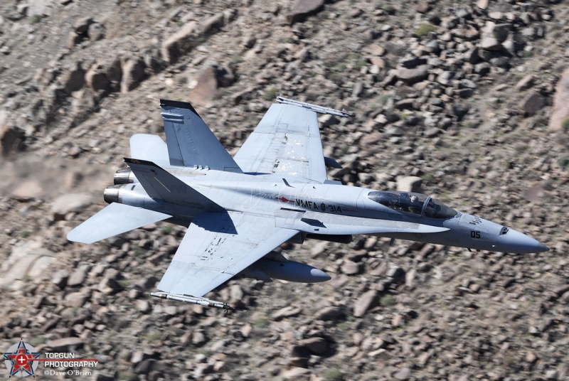 F/A-18A++ / VMFA-314 Black Nights -	VW-05 / 162466
Lone Marine Legacy Hornet dives through the canyon
Keywords: Star Wars Canyon, Low Level, Jedi Transition, Edwards AFB, Panamint Springs, Death Valley, USAF, US Navy, US Marines