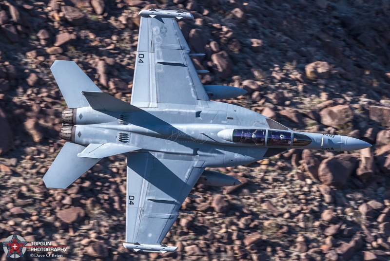 E/A-18G /	VX-31 Dust Devils - DD-504 / 169132
SPARK33 banks low level through the canyon
Keywords: Star Wars Canyon, Low Level, Jedi Transition, Edwards AFB, Panamint Springs, Death Valley, USAF, US Navy, US Marines