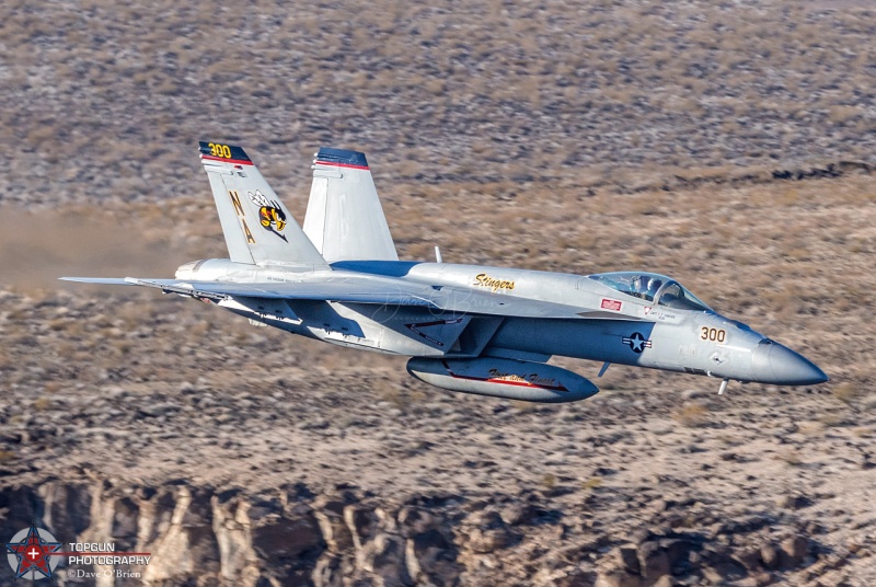 F/A-18E / VFA-113 Stingers - NA-300 /168877
Stinger CAG bird coming up to the canyon
Keywords: Star Wars Canyon, Low Level, Jedi Transition, Edwards AFB, Panamint Springs, Death Valley, USAF, US Navy, US Marines, F/A-18E