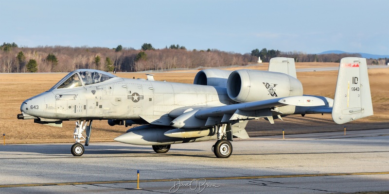 TABOR52 
78-0643 / A-10C	
190th FS / Gowen Field ANGB, ID
3/28/25
Keywords: Military Aviation, KPSM, Pease, Portsmouth Airport, A-10A Warthog, 190th FS