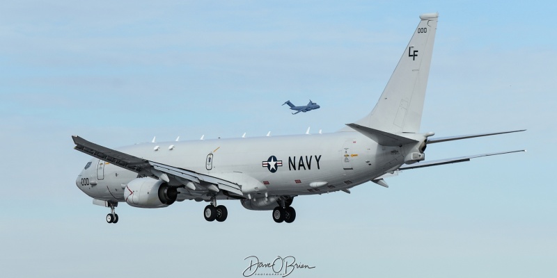 TALON814 working the pattern with GOTHAM08
169000 / P-8A	
VP-16 / NAS Jacksonville
12/7/23
Keywords: Military Aviation, KPSM, Pease, Portsmouth Airport, US Navy, P-8A, VP-16