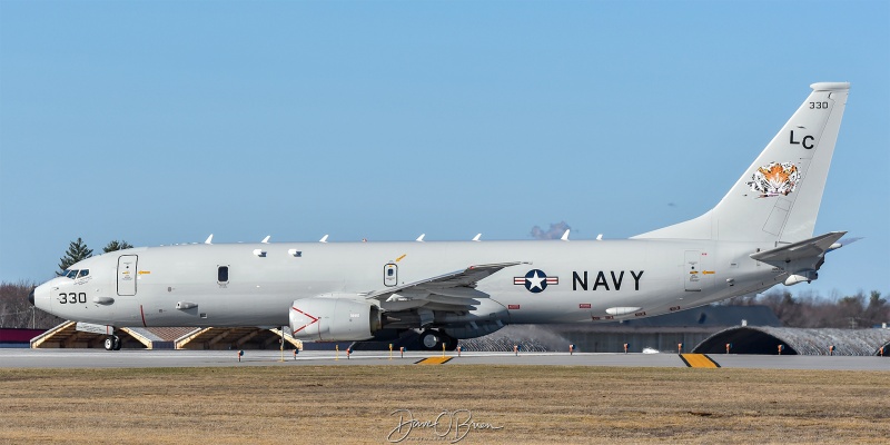 TIGER33
169330 / P-8A	
VP-08 Tigers / NAS Jacksonville, FL
4/1/25
Keywords: Military Aviation, KPSM, Pease, Portsmouth Airport, US Navy, P-8 Poseidon, VP-08 Tigers