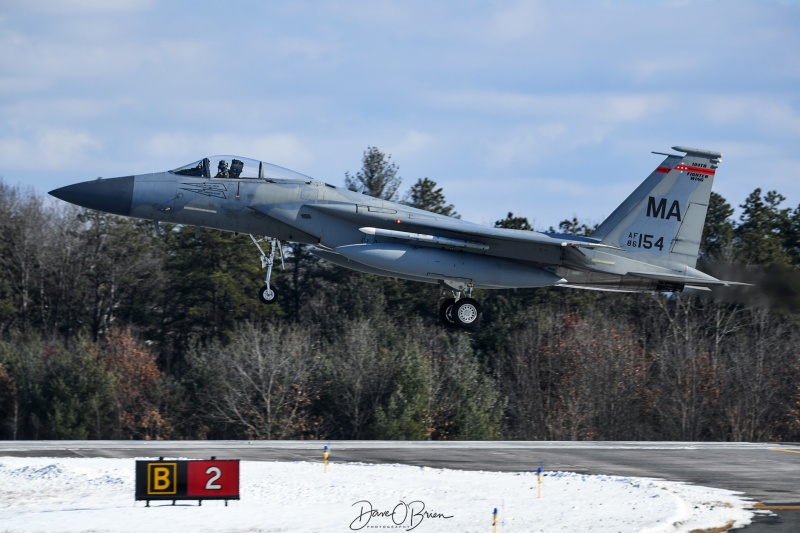 WINK11 over the numbers
F-15C / 86-0154	
104th FW / Barnes ANGB
1/17/24
Keywords: Military Aviation, KBAF, Barnes ANGB, Westfield Airport, F-15C, 104th FW