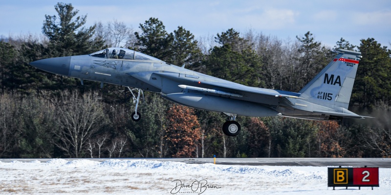 WINK12 
F-15C / 85-0115	
104th FW / Barnes ANGB
1/17/24
Keywords: Military Aviation, KBAF, Barnes ANGB, Westfield Airport, F-15C, 104th FW