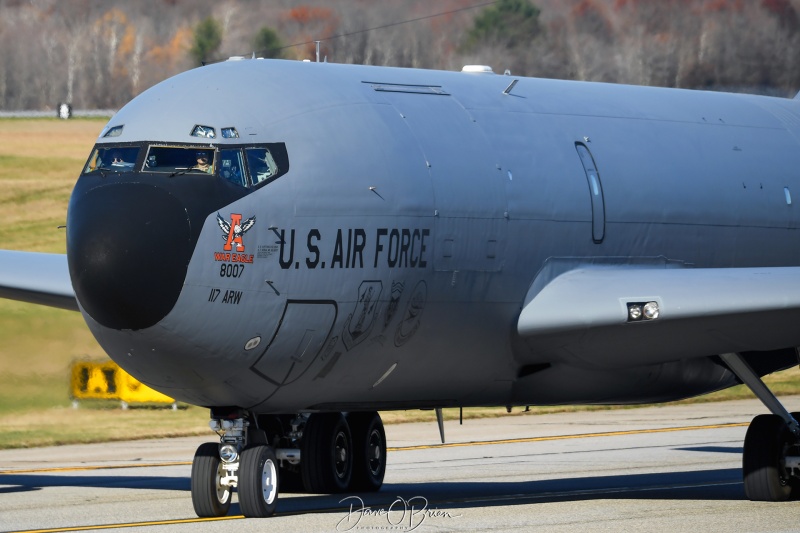 BLUE42 
KC-135R / 63-8007	
106th ARS / Birmingham ANGB
11/8/22
Keywords: Military Aviation, KPSM, Pease, Portsmouth Airport, KC-135R, 106th ARS